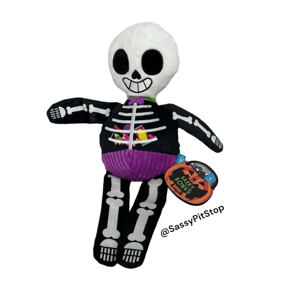 BARK Super Chewer Barry Bones Skeleton Squeak Tug Dog Toy